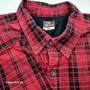 Ridgecut Toughwear Mens 3XL Red Black Plaid Button Down Long Sleeve Shirt